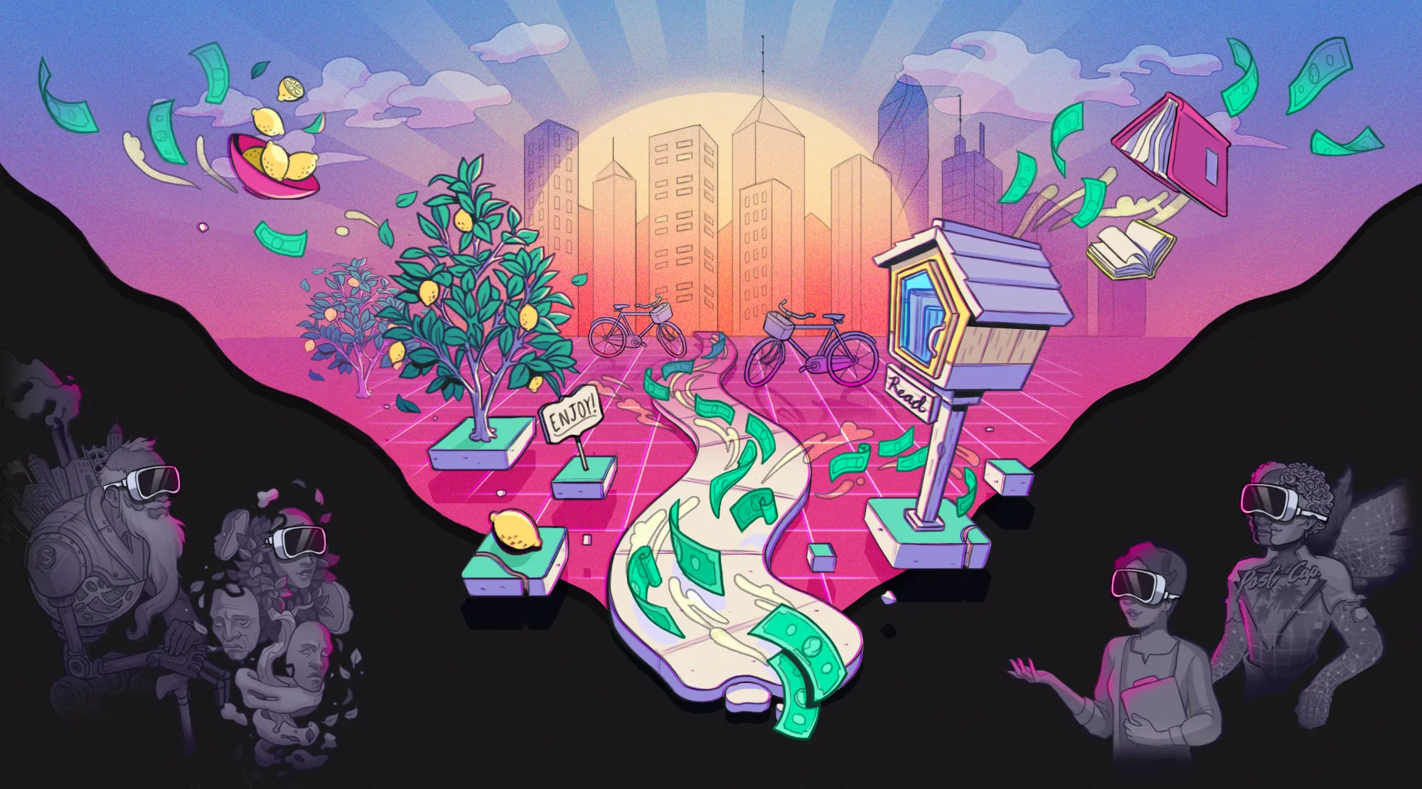 Illustration for the Abundant Walk VR experience